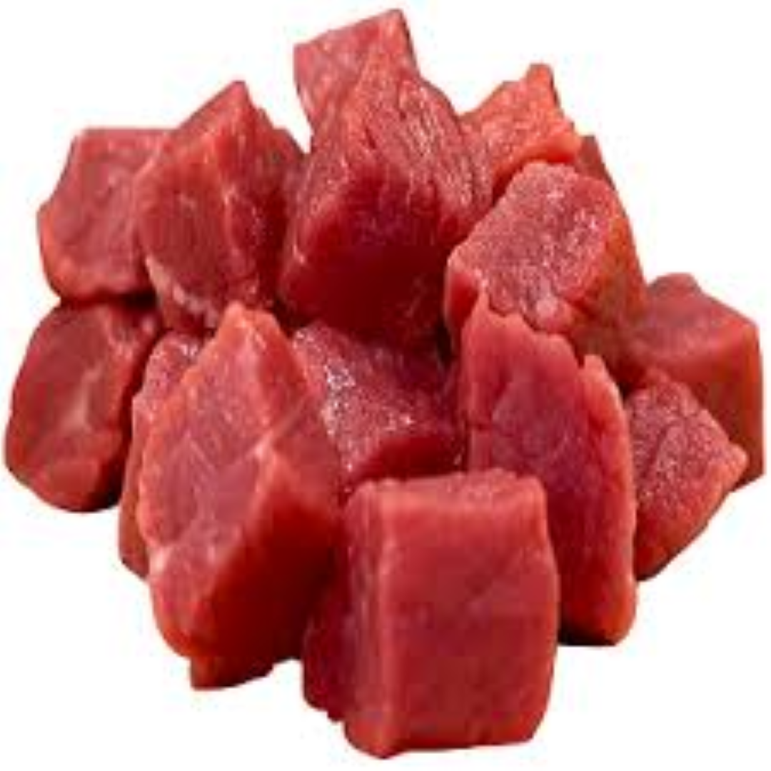 FCL CUBED BEEF PER KG